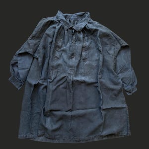 Indigo Biaude Smock Vintage 1900s XIXth Century France Maquignon Dress Coat