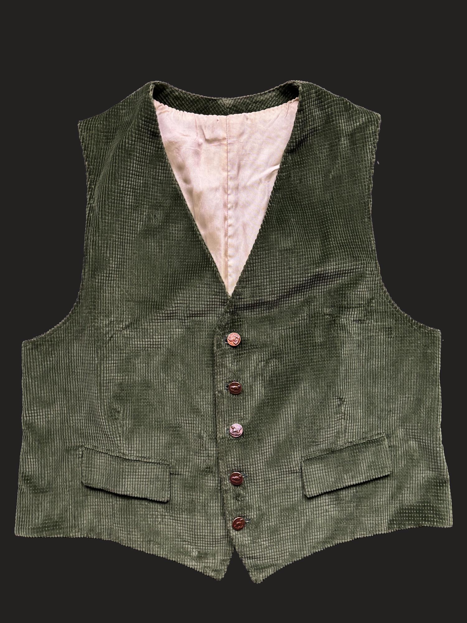 unknown EURO corduroy hunting vest 動物ボタン unknown EURO corduroy hunting vest 動物ボタン メンズ