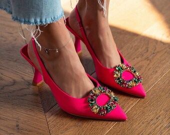 Satin sandals best sale with ankle wraps
