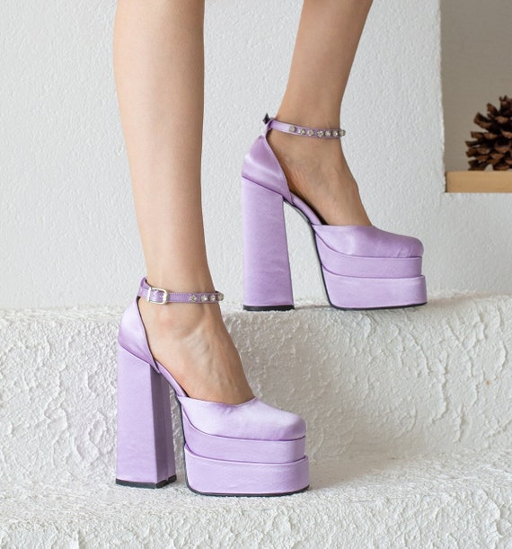Zapatos lila tacón y plataforma | BOSANOVA | SALES