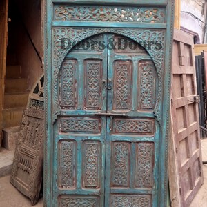 Interior and exterior doors | Moroccan Gate| Home décor | Moroccan Blue Door | Wooden door | Handmade Berber door