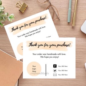 Kleine Unternehmen Dankeskarte Vorlage | Danke-Karte | Vielen Dank für Ihren Kauf Karte | Template-Design | Kleine Visitenkarte