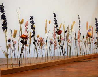 Flower bar 'Individual': Unique pieces made of solid wood with dried flowers - including wall bracket"