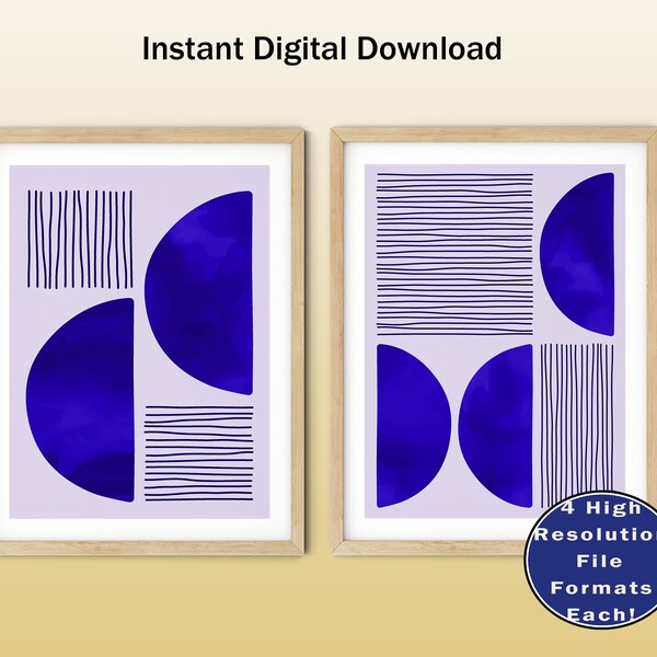 Simple Line Wall Art Navy Print Etsy