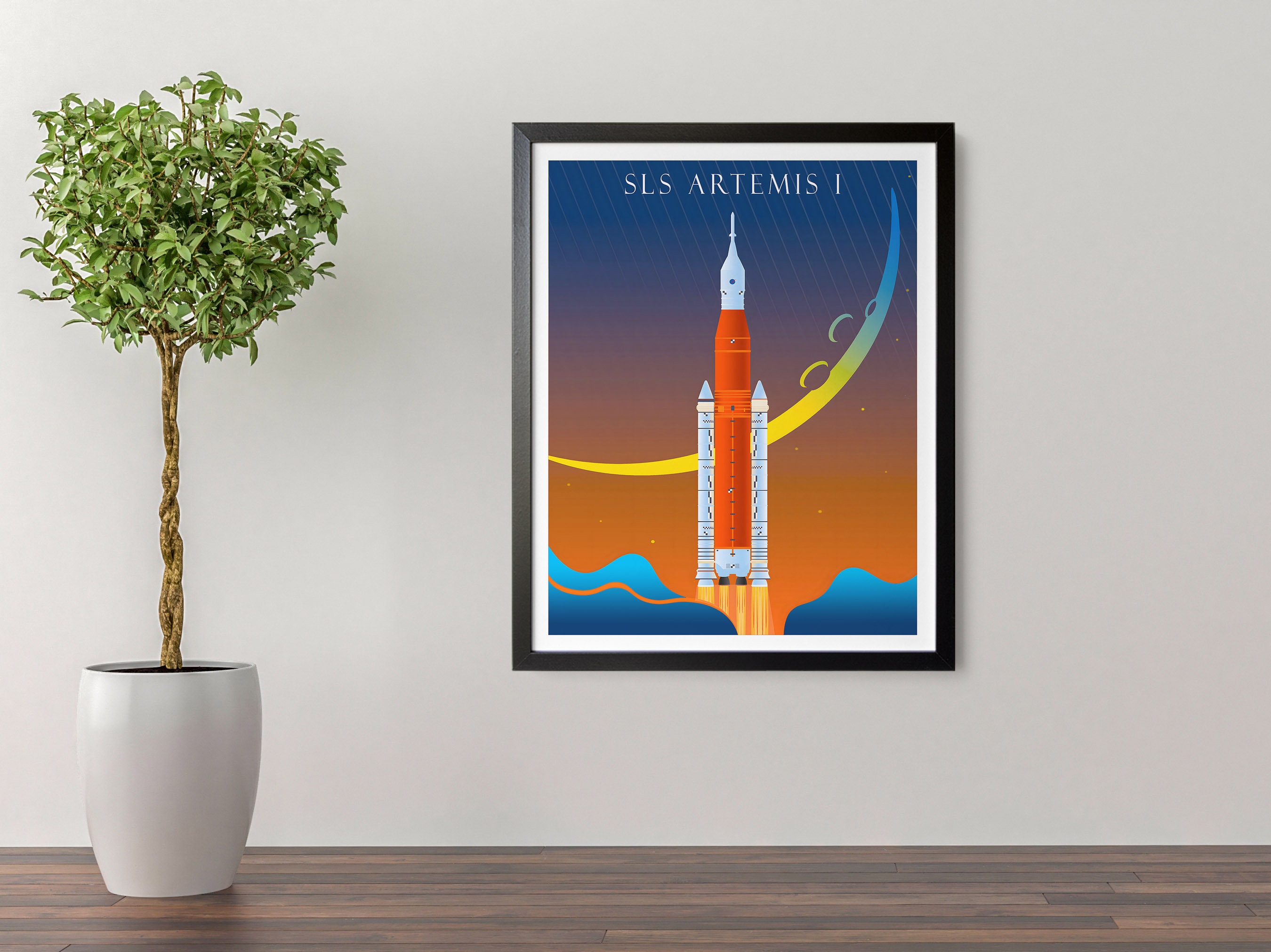 Artemis 1 SLS Rocket, Rocket Ship Wall Art, NASA Artemis Poster