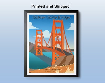 Golden Gate Bridge Wall Art, San Fransisco California, Golden Gate Bridge Poster, California Coast Landscape, U S Bridges Landmarks Print