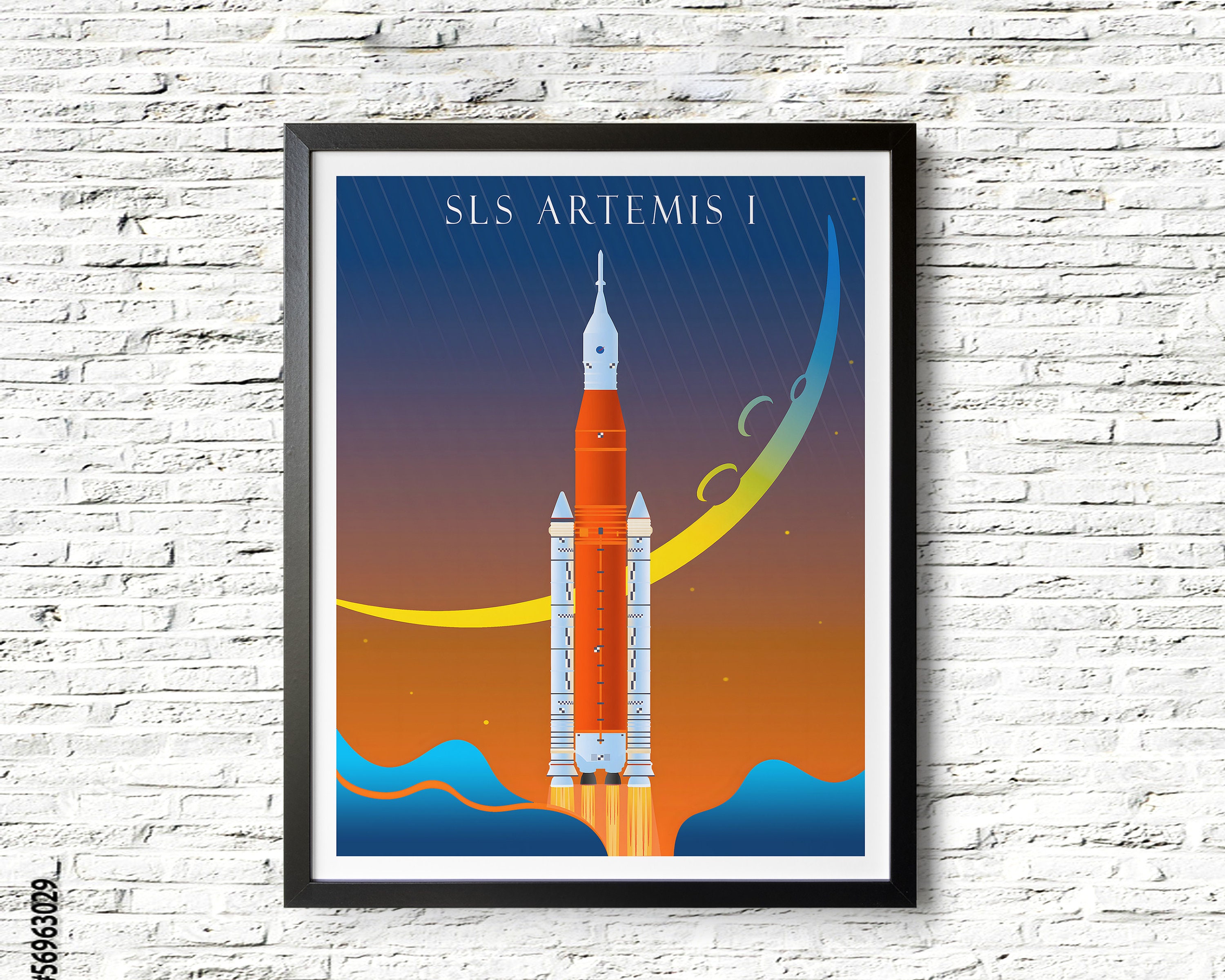 Artemis 1 SLS Rocket, Rocket Ship Wall Art, NASA Artemis Poster