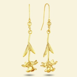 Narcissus Earrings-- Greek Mythology jewelry, flower earrings, dangle earrings, athena aphrodite venus, myth jewelry, daffodil earrings