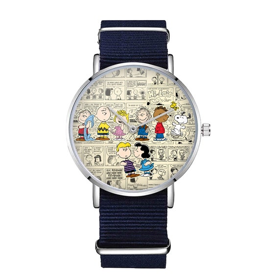 Peanuts Gang Comic Nylon Watch Vintage Comics Art Wristwatch Etsy