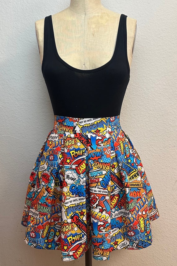 Cartoni Animati Gonna Con Stampa Fumetti Incisioni Su Tela Cartoon