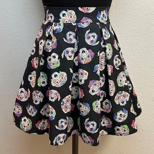 Skull Print Skirt - Etsy