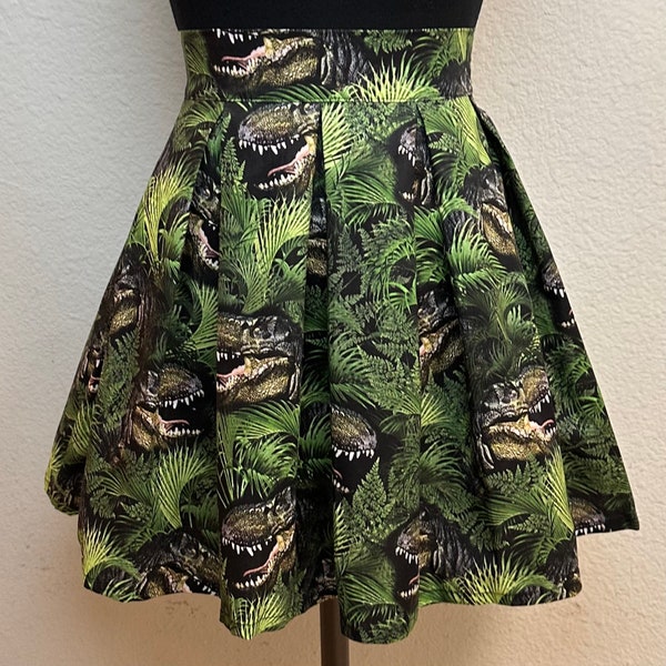 Light Red Dino Stomp - Womens Dinosaur Skirt main image 1