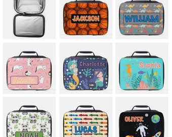 Personalized Lunch Box for Kids, Insulated Lunch Bag, Custom Lunch Box, Cute Lunch Box, Back to School Lunch Box | 19 Designs