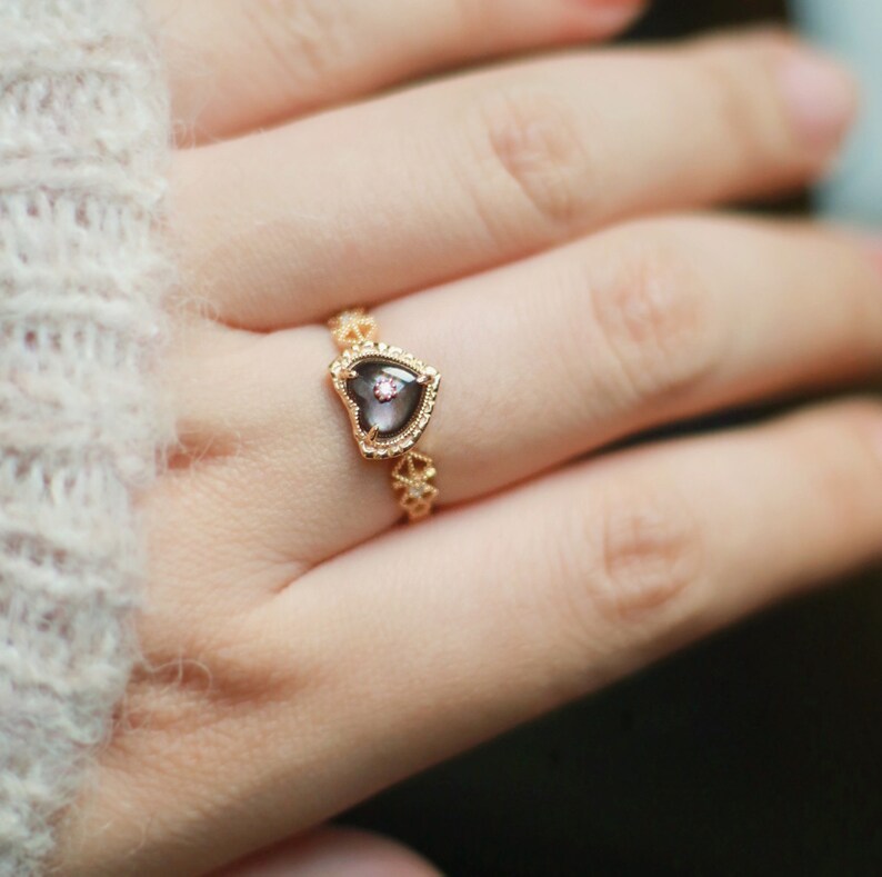 14K Gold Vermeil Gemstone Ring Gold Engagement Ring Dainty Etsy