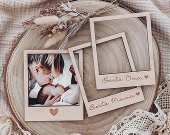 Polaroid Rahmen Beste Mama Beste Oma | Fotorahmen Holz Geschenk Muttertag Muttertagsgeschenk  Geschenkidee Mama Muttertag Personalisiert