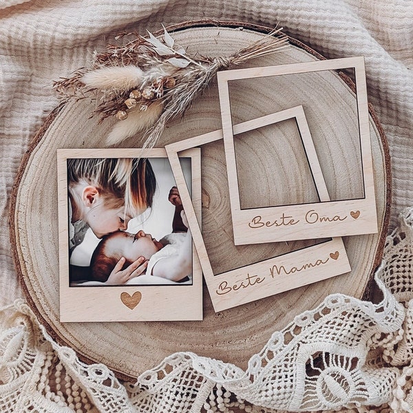 Polaroid Rahmen Beste Mama Beste Oma | Fotorahmen Holz Geschenk Muttertag Muttertagsgeschenk  Geschenkidee Mama Muttertag Personalisiert