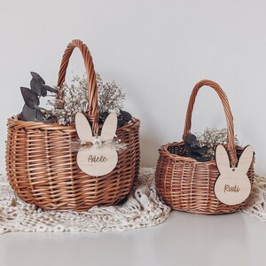 Personalisiertes Osterkörbchen Osterhase | Osterkorb Osternest Hasenanhänger Osterhase Osterdeko Holzanhänger Geschenk Ostern Ostergeschenk