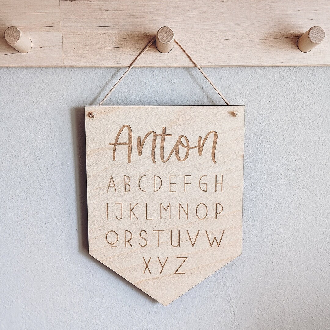 Personalized Alphabet Name Sign | Schoolchild Gift for First Day of ...