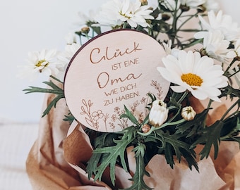 Blumenstecker Mama Oma | Beste Mama Beste Oma Geschenk Muttertag Muttertagsgeschenk Geschenkidee Mama Oma Geburtstag Blumen Glück ist Mama