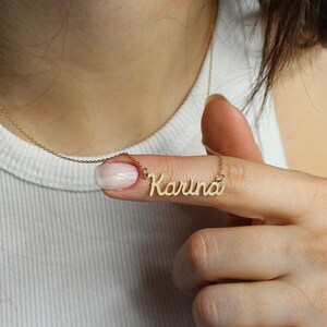 Zierliche Namenskette, Benutzerdefinierte Gold Namenskette, personalisierte Namensketten, Skript Namensketten, Geschenk für sie, Valentinstag Geschenk