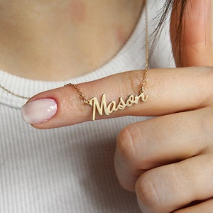 Gold Name Necklace, Minimalist Name Necklace, Personalized Name Necklace, Custom Necklace for Women, Name Necklace for Mother,Valentines Day
