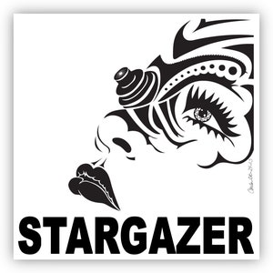 Digital Download Art Print, Black and White Print, Printable Wall Art, Hand Drawn Ink Art, Abstract Square Poster, &quot;StarGazer&quot; Original Art