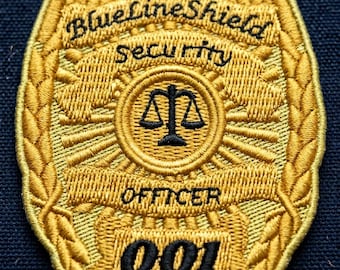 Security Officer Badge Embroidery Design - Shield Logo Pattern - 3 Sizes - EMB PES DST Jef