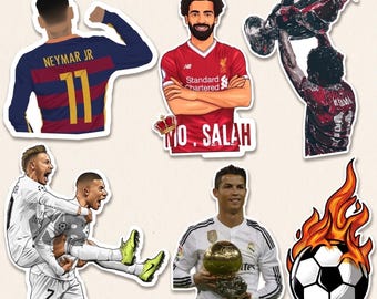 Soccer Sticker Pack - High-Res PNG & SVG Digital Download, Football Legends Vector Art, Die Cut Decals, Instant Access