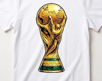 Golden Soccer Trophy Die-Cut Vinyl Sticker, World Football Fan Art, Laptop Decal, Durable & Weatherproof, Sports Gift for Him, handmade