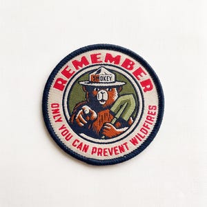 Smokey Bear Prevent Wildfires Patch, Retro Ranger Hat Embroidery Design (Digital Download)