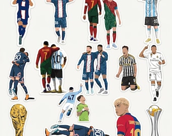 Soccer Legends PNG Clipart Bundle | Football Player Sublimation Designs, Teammate Celebration Stickers PNG, Soccer Jersey T-Shirt Graphic
