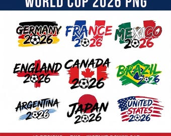 World Cup 2026 Country Flag Bundle - Soccer Tournament Clipart - 48 Designs - PNG Digital Download