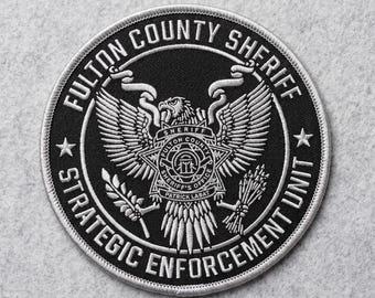 Fulton County Sheriff Embroidery Design - Strategic Enforcement Seal - 3 Sizes - EMB PES DST Jef