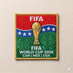 Broderidesign för FIFA World Cup 2026 (fotbollstrofé, pes, dst, emb)
