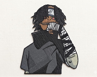 Anime Ninja Embroidery Design - Dreadlocks Fighter Logo - 3 Sizes - EMB PES DST Jef