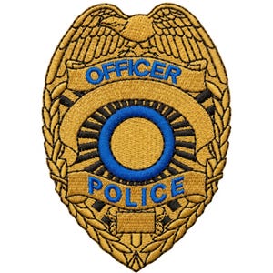 Broderidesign för polismärke - Polisvapen - 3 storlekar - EMB PES DST Jef