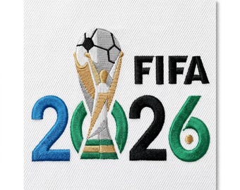 2026 FIFA World Cup Trophy Embroidery Design – Football Championship Logo (emb, pes, dst, jef)