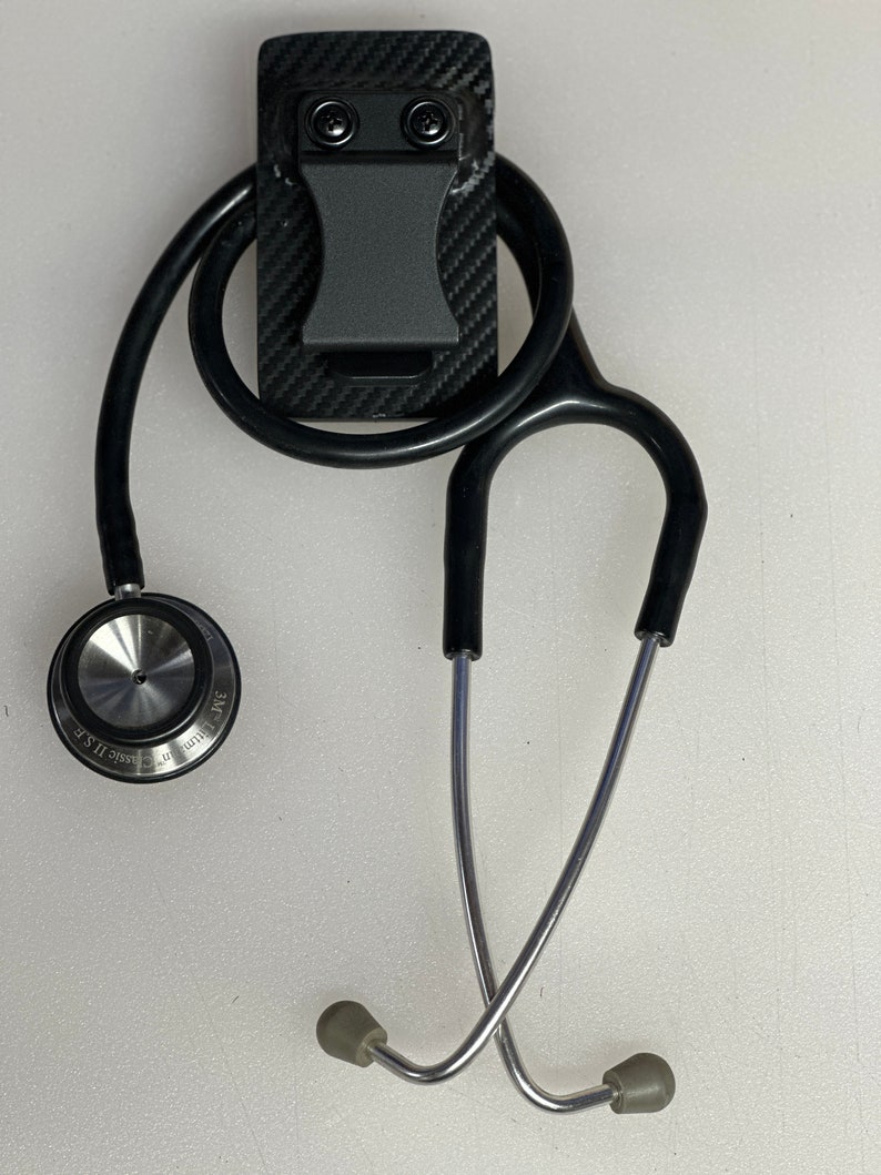 Black Carbon Fiber Kydex Stethoscope Clip/holder Etsy
