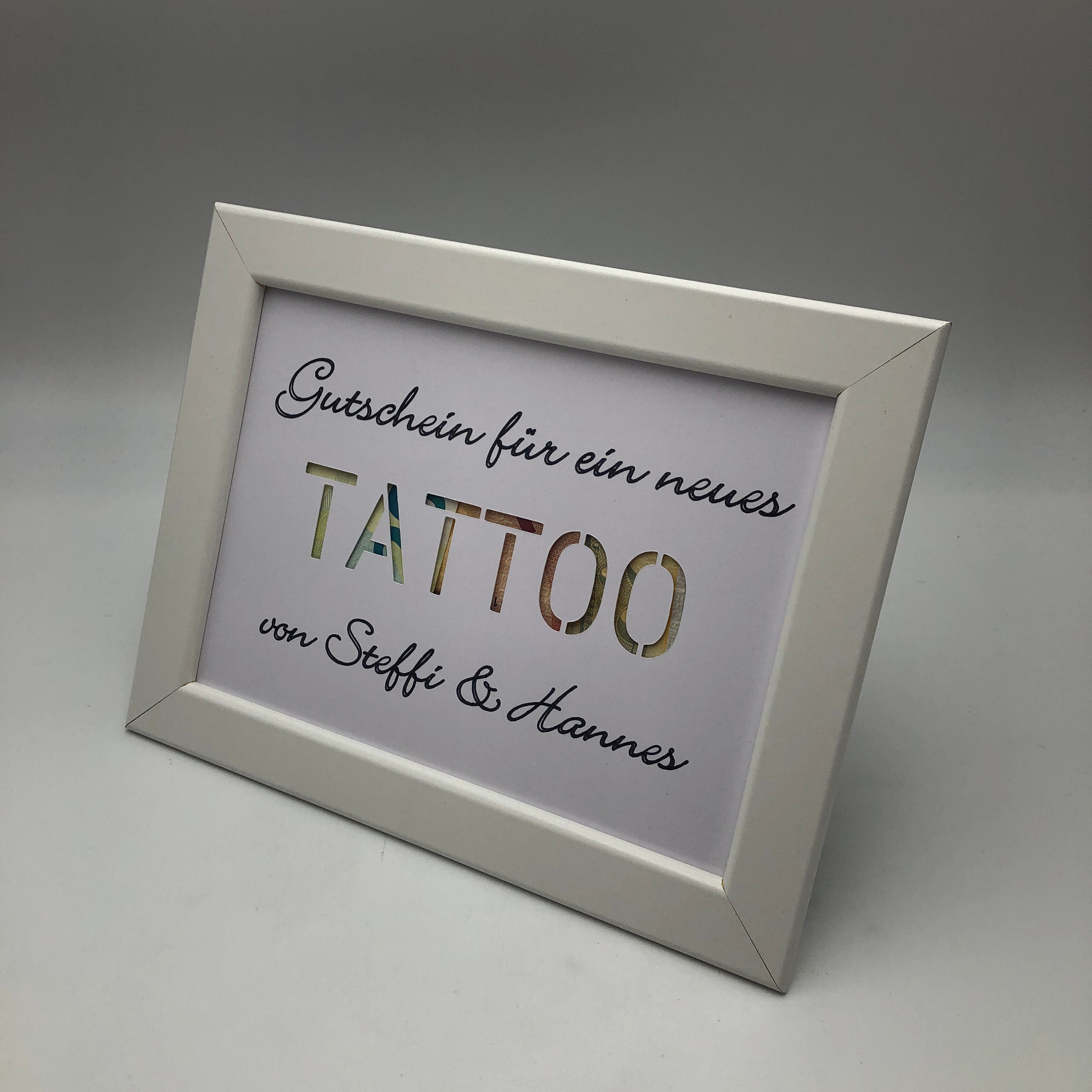 Geldgeschenk Geburtstag personalisiert Geld für Tattoo Etsy.de