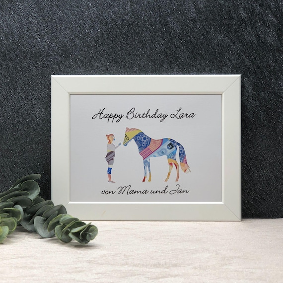 Geldgeschenk Geburtstag, Geschenk mit Pferden, ausgefallenes Geschenk Mädchen, Geburtstag Bilderrahmen, Pferdeliebe