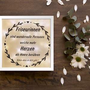 beleuchteter Bilderrahmen mit Spruch, Geschenk für die beste Friseurin, Geschenk Friseurin personalisiert, Geschenkidee für Friseur