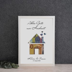 personalisiertes Geschenk zur Hochzeit, Geldgeschenk Hochzeit, Traumhaus verschenken, kreatives Geschenk zur Hochzeit, Glückwünsche Hochzeit