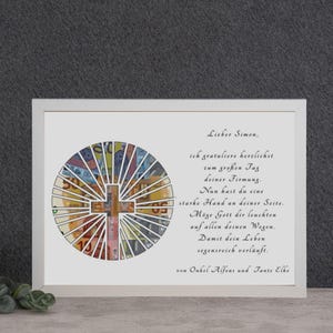 Geldgeschenk Konfirmation personalisiert, Patengeschenk Firmung , Kreuz Konfirmation, Kommunion Geschenk,  Geschenk zur Jugendweihe
