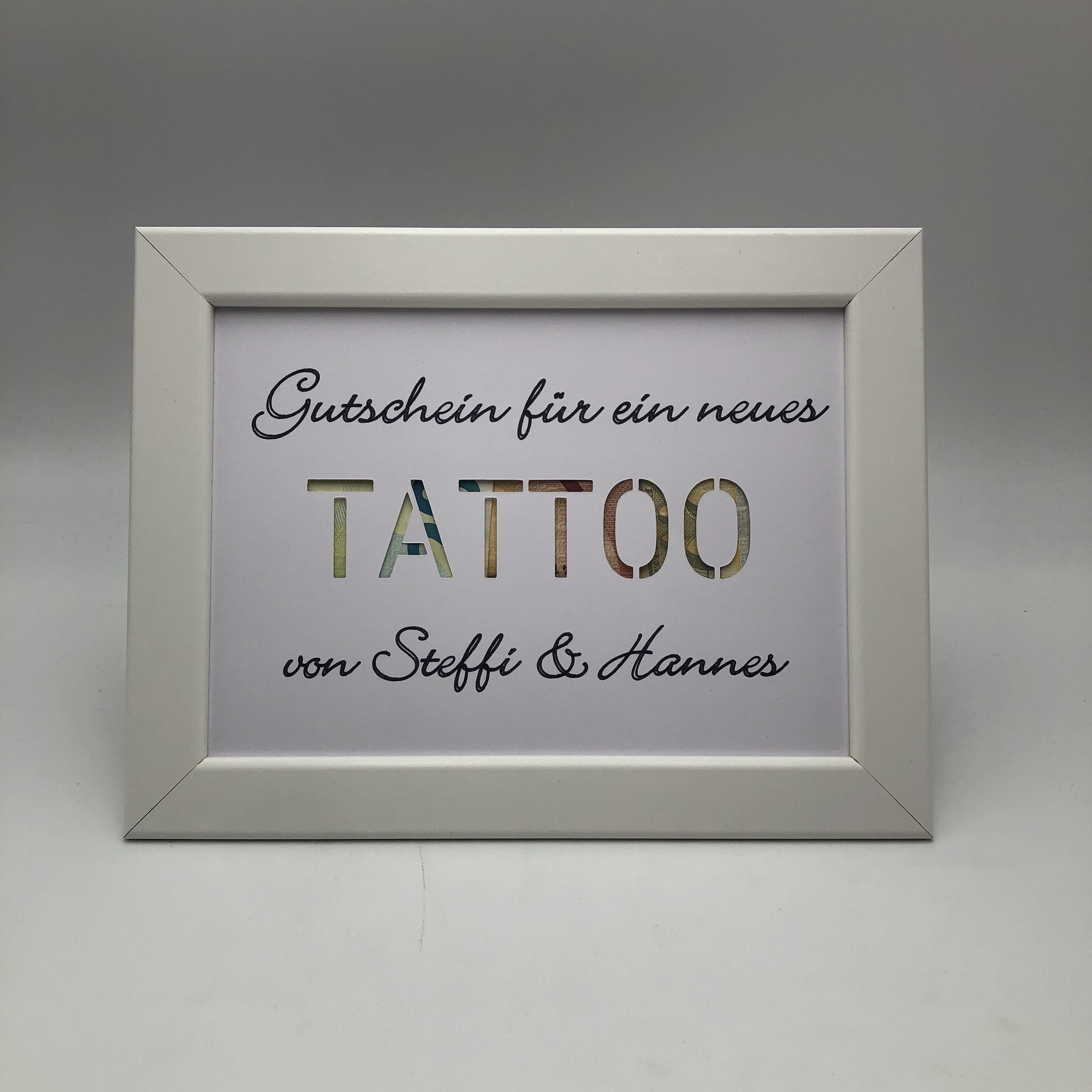Geldgeschenk Geburtstag personalisiert Geld für Tattoo Etsy.de