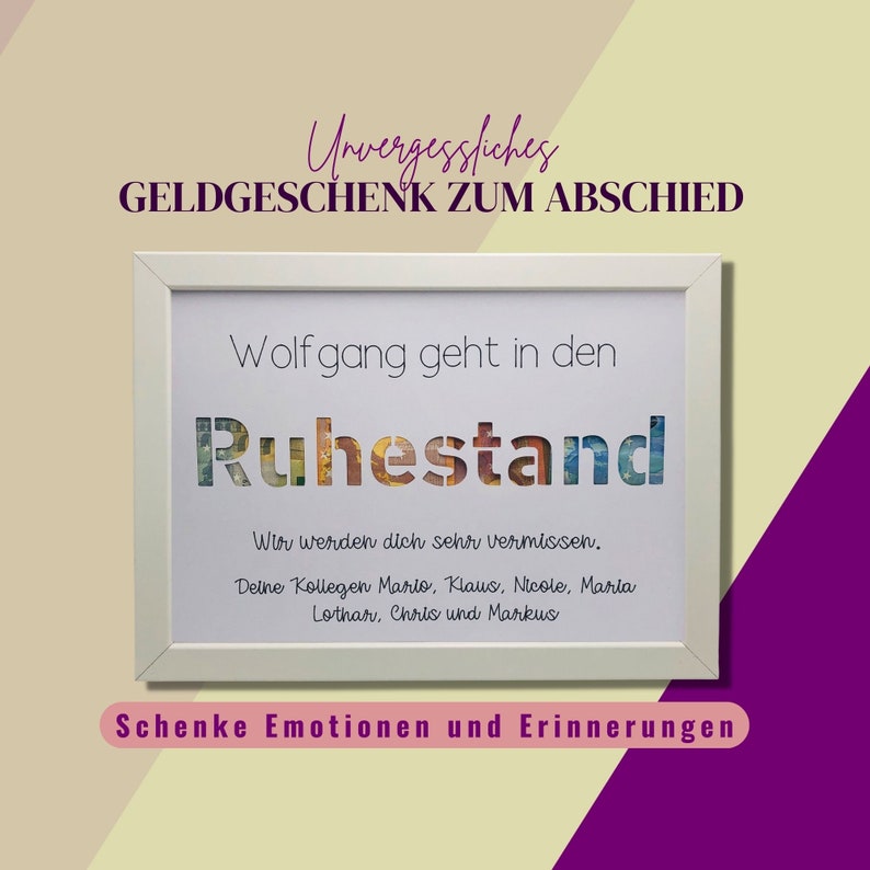 Geldgeschenk zum Abschied Kollege / Kollegin Geschenk zum Etsy.de