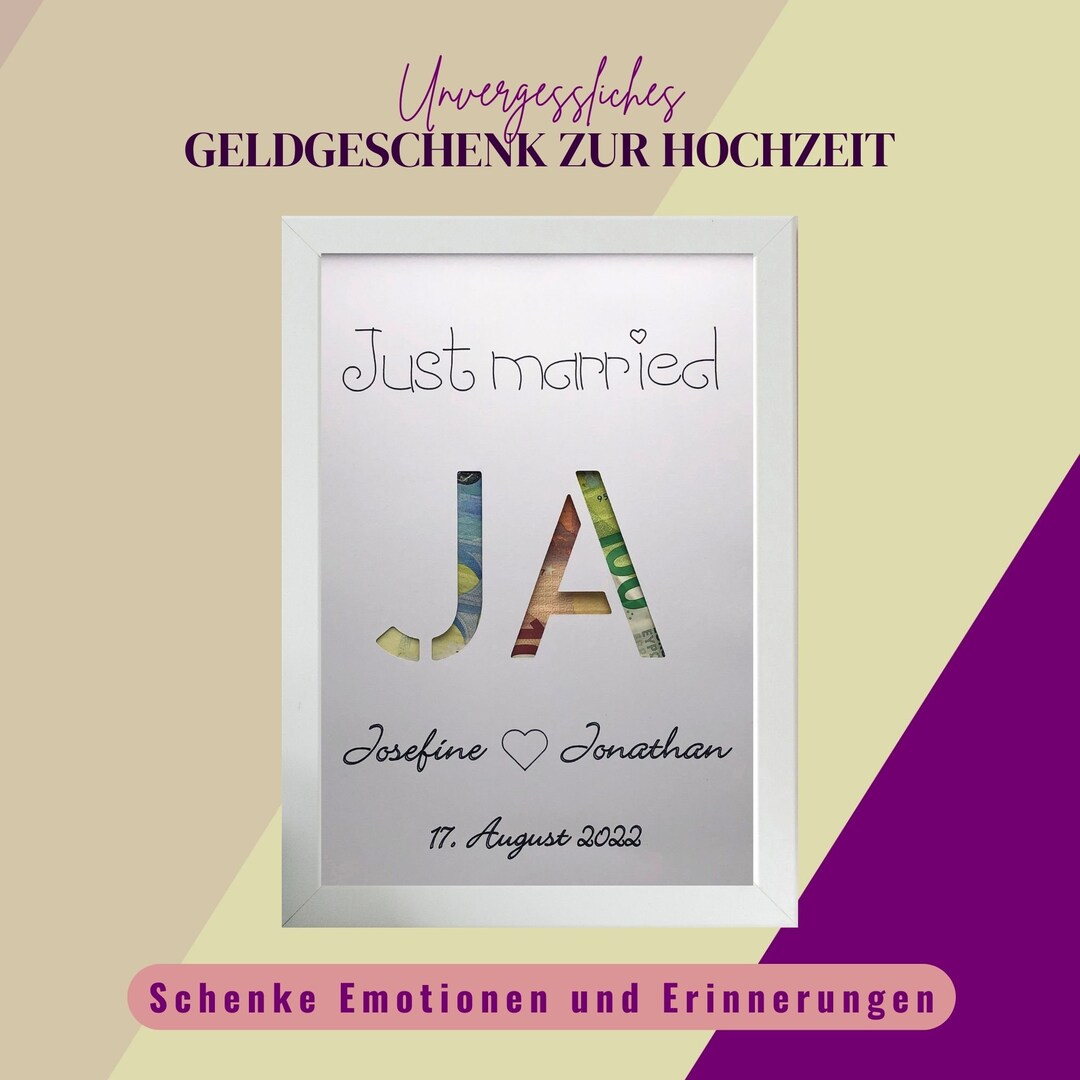 Geldgeschenk Zur Hochzeit Personalisierte Geldgeschenke Zur Etsy