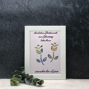 Geldgeschenk Geburtstag, Glückwunsch Karte, Geschenk zum runden Geburtstag, Geldgeschenkverpackung personalisiert, Blumen zum Geburtstag