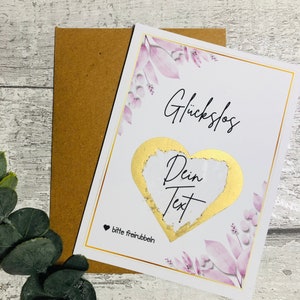 Rubbelkarte, Glückslos, Rubbel Gutschein,  dein Text, kleine Überraschung zum Geburtstag, Gutschein Verpackung,Jahrestag, DIN A6 Karte