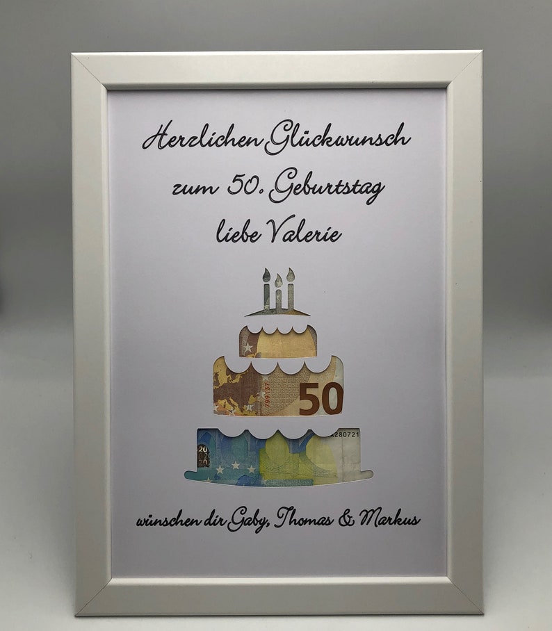 Geldgeschenk runder Geburtstag Geld verschenken im Etsy.de