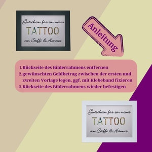 Geldgeschenk Geburtstag personalisiert , Geld für Tattoo verschenken, Geldgeschenk für Tattoo, Tattoo Geld verschenken Bild 7